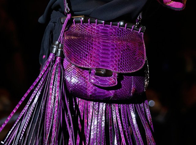 Reference image illustrating Gucci Spring 2014 Handbags: Fringe Takes Center Stage on the Runway