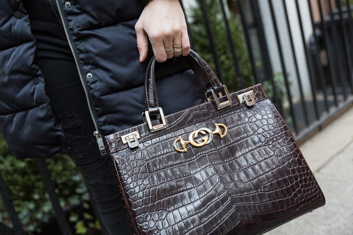 Reference image illustrating Gucci Zumi Collection Spring 2019: Exotic Leathers and Iconic Hardware