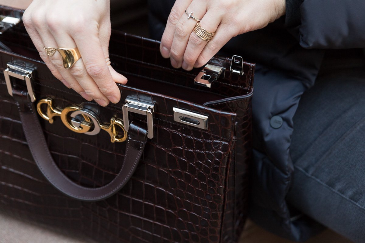 Reference image illustrating Gucci Zumi Collection Spring 2019: Exotic Leathers and Iconic Hardware