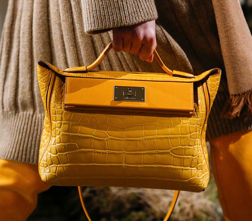 Reference image illustrating Hermès Pre-Fall 2018 Runway Bags: A Saddle Bag Triumph and a Top-Handle Surprise