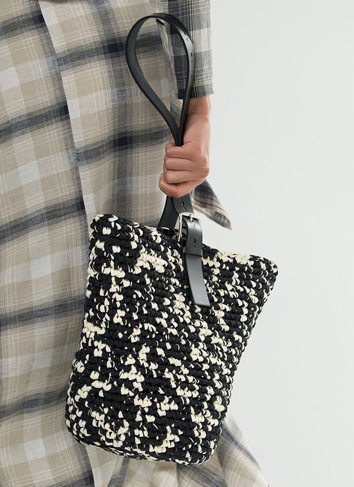 Reference image illustrating Hermès Spring 2018 Runway Debuts the Structured 2002 Shoulder Bag