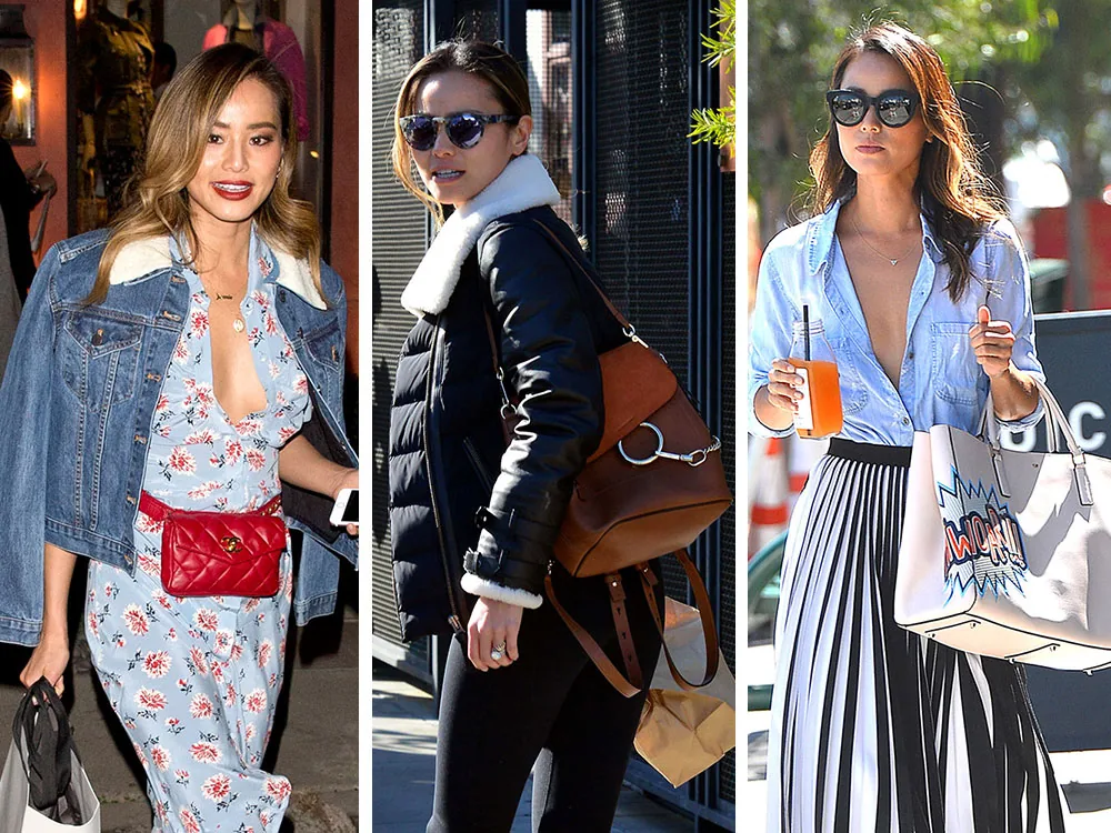Reference image illustrating Jamie Chung’s Designer Bag Collection: Chloé, Chanel, and the Mystery Tote