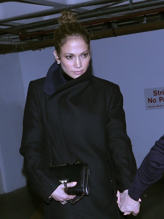 Reference image illustrating Jennifer Lopez Carries a Valentino VaVaVoom Flap Bag in Beverly Hills