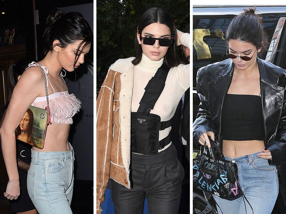 Reference image illustrating Kendall Jenner’s Unexpected Handbag Choices: From Backwards Backpacks to Belt Loop Bags