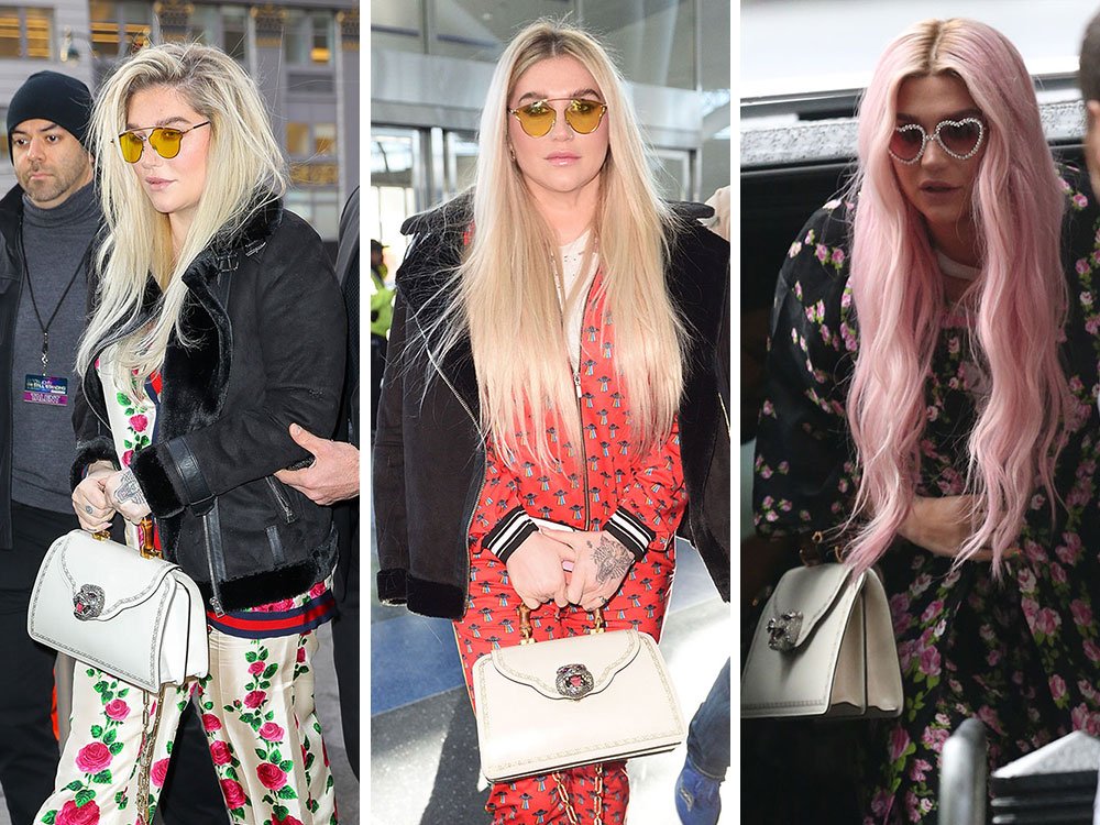 Reference image illustrating Kesha’s Gucci Frame Bag: A Celebrity Style Study in White Leather and Bamboo