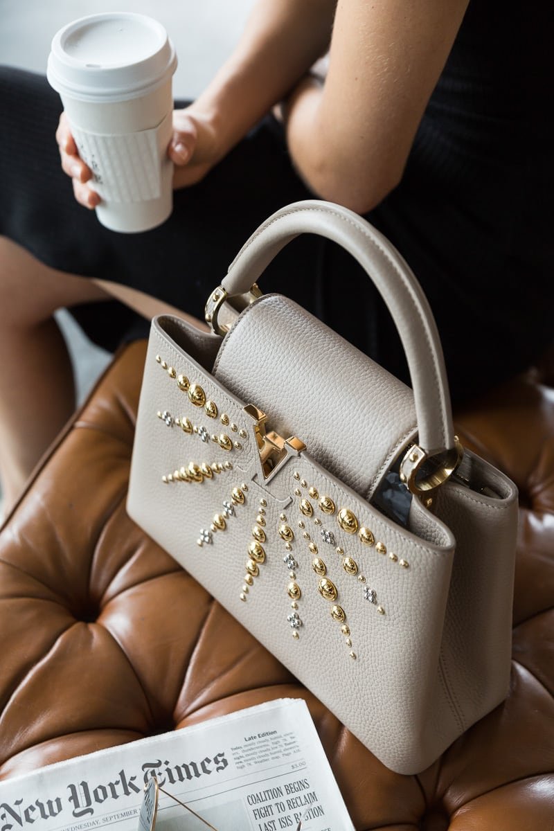 Reference image illustrating Louis Vuitton Capucines BB Review: Sun-Ray Studs and Taurillon Leather Craftsmanship