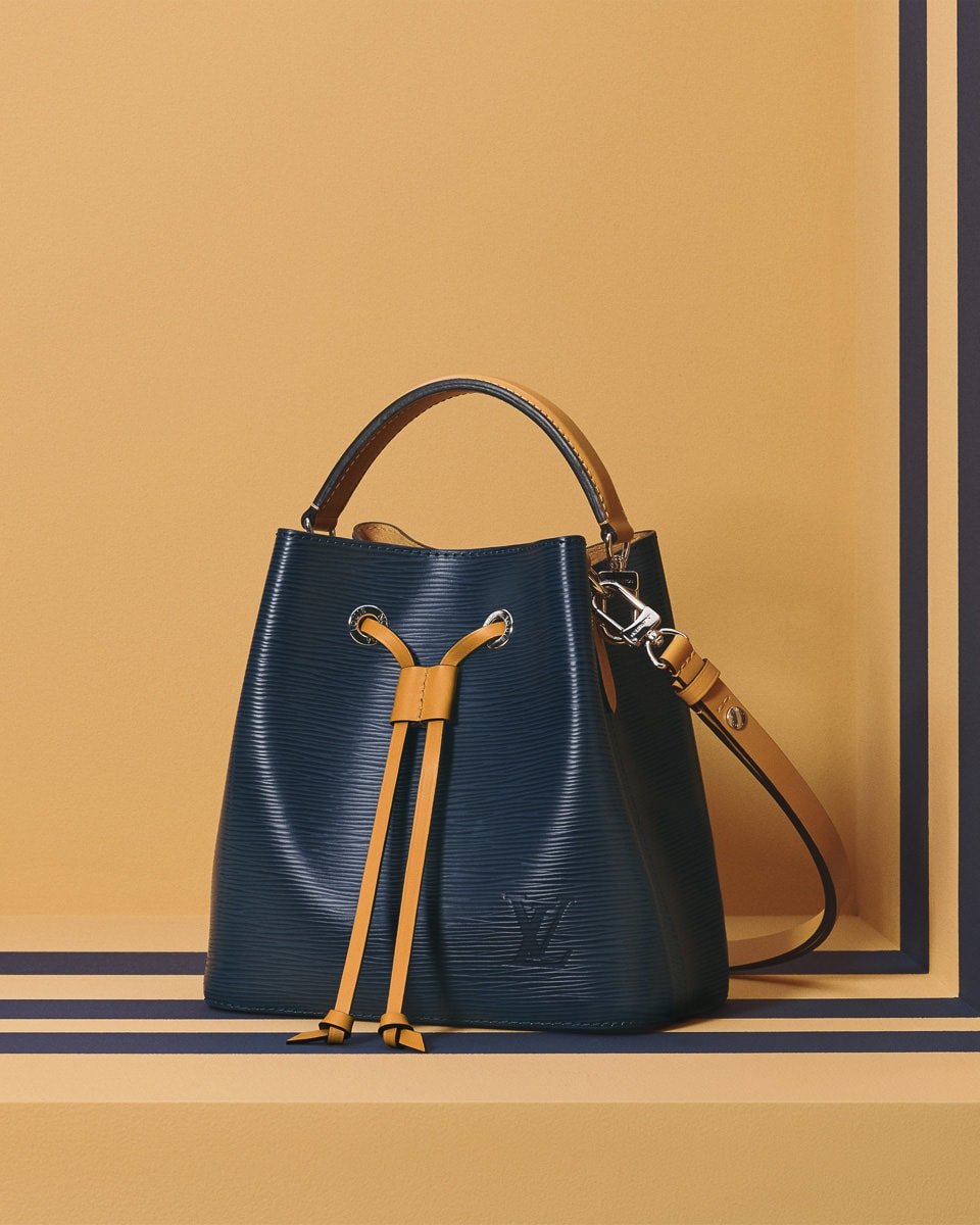 Reference image illustrating Louis Vuitton NéoNoé BB: The Mini Epi Leather Version of a Fan-Favorite Bucket Bag