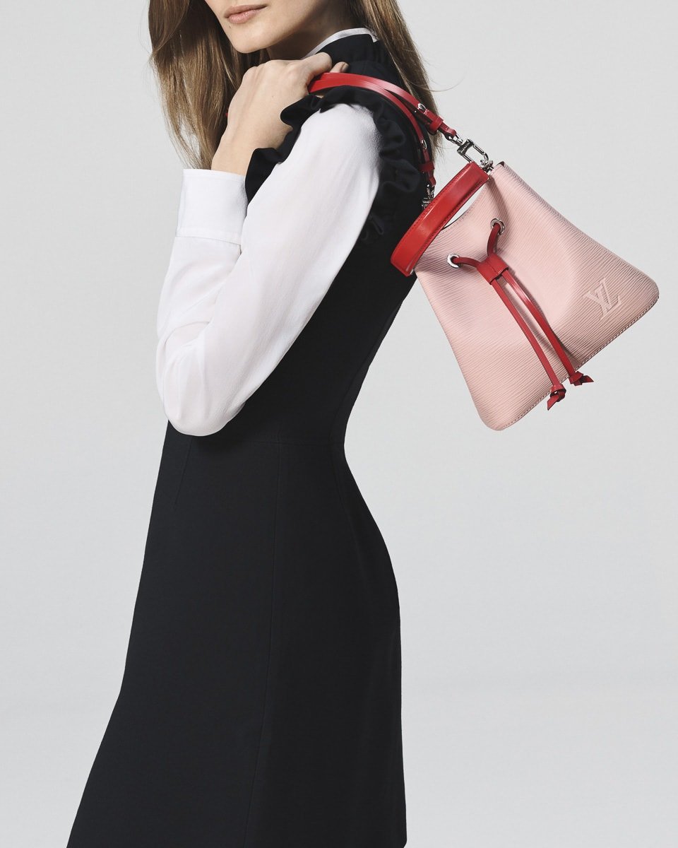 Reference image illustrating Louis Vuitton NéoNoé BB: The Mini Epi Leather Version of a Fan-Favorite Bucket Bag