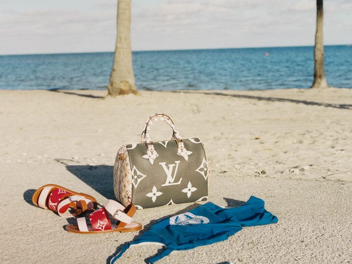 Reference image illustrating Louis Vuitton’s Summer 2019 Capsule Collection Enlarges the Brand’s Classic Monogram Print