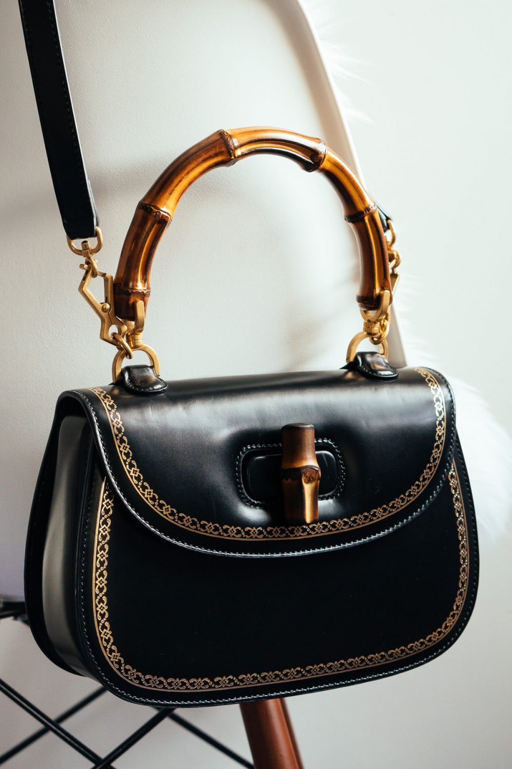 Reference image illustrating Loving Lately: Gucci’s Bamboo Classic Frame Top Handle Bag