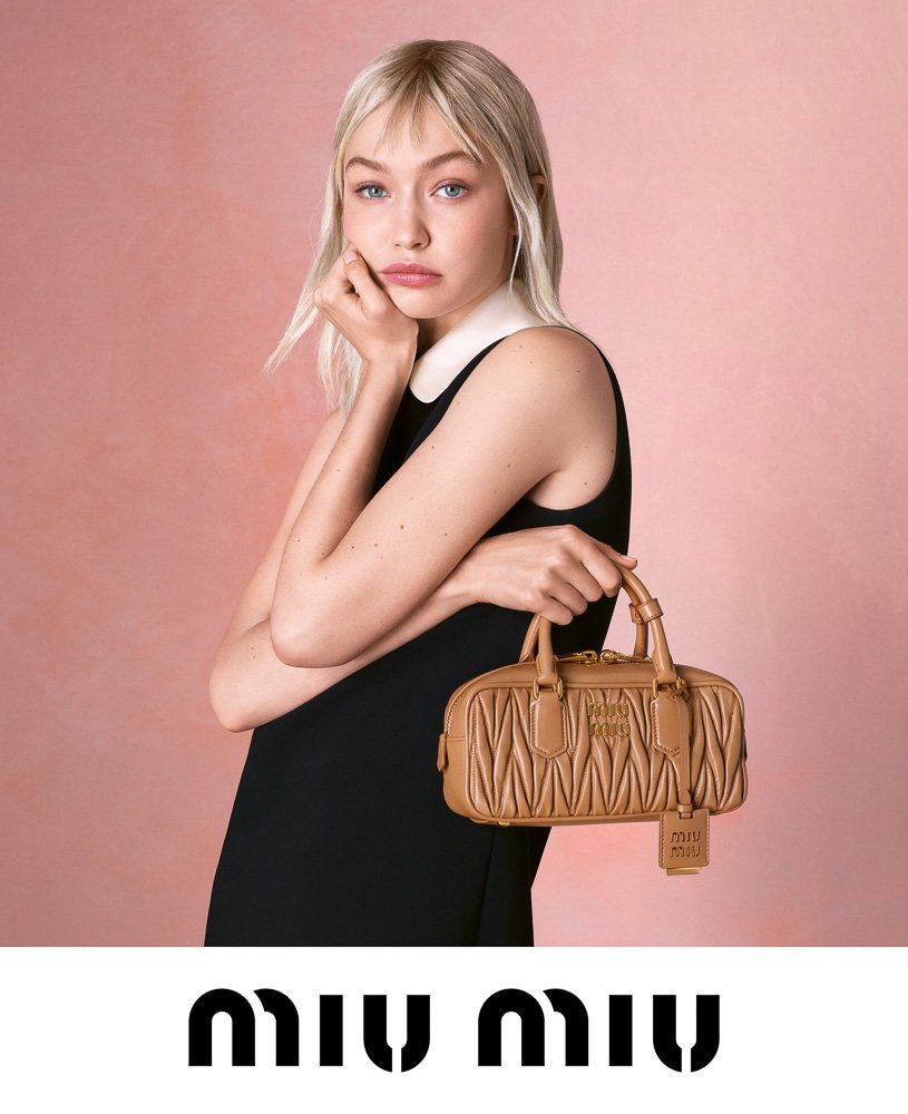 Reference image illustrating Miu Miu Arcadie Bag: Gigi Hadid Stars in the New Matelassé Campaign