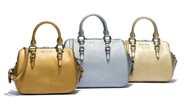 Reference image illustrating Miu Miu Olympic Collection: Gold, Silver & Bronze Limited Edition Bags for London 2012