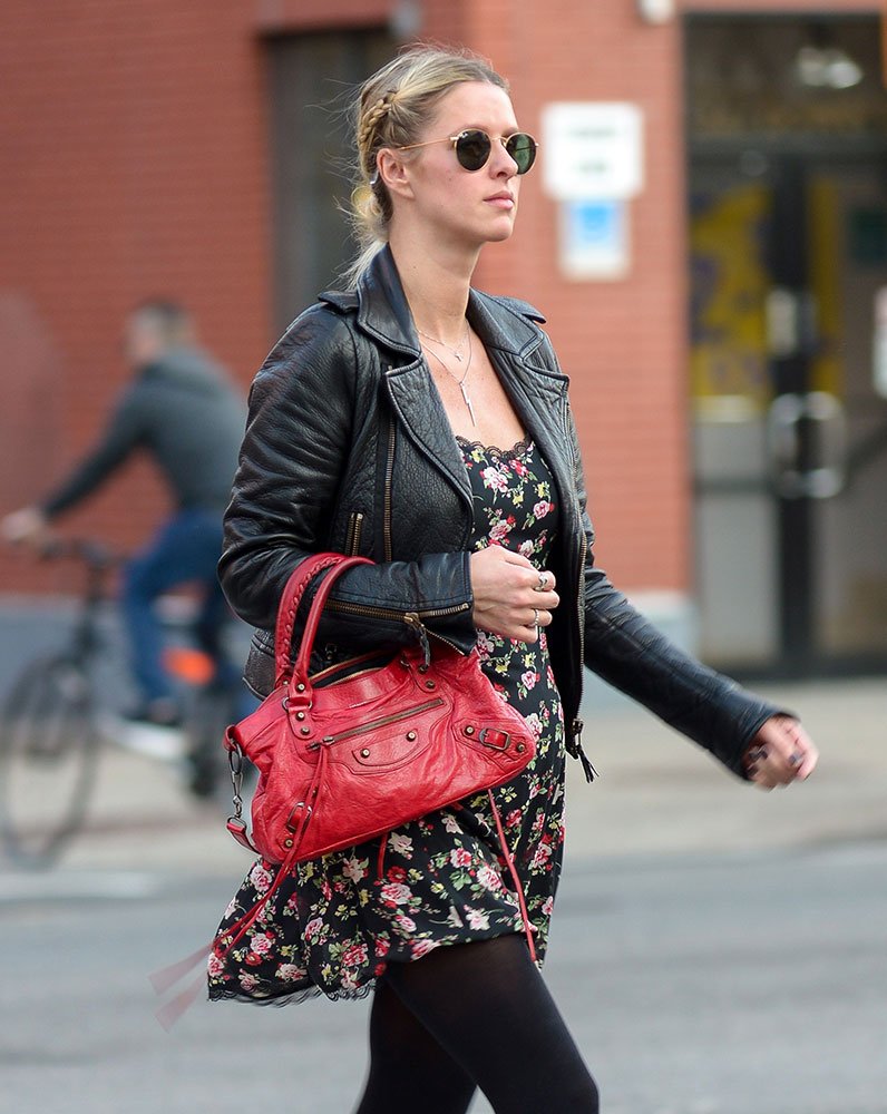 Reference image illustrating Nicky Hilton's Red Handbag Collection: Balenciaga, Chanel, Hermès & Valentino