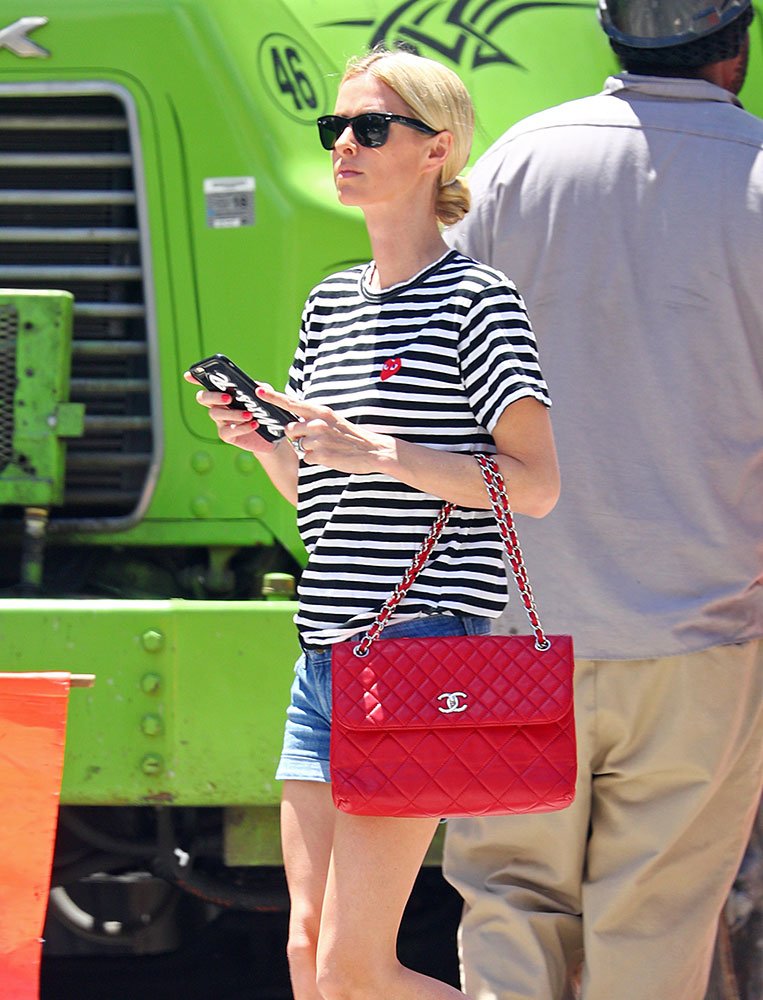 Reference image illustrating Nicky Hilton's Red Handbag Collection: Balenciaga, Chanel, Hermès & Valentino