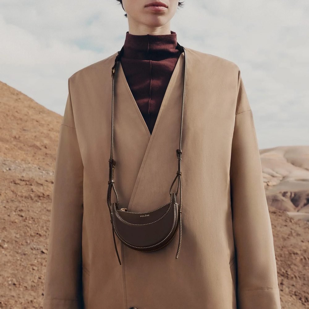 Reference image illustrating Polène Numéro Dix Micro Bag: A Petite Take on the Iconic Half-Moon Silhouette