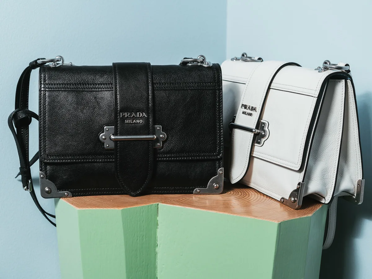 Reference image illustrating Prada Cahier Soft Bag Review: Supple Calfskin Meets Iconic Hardware