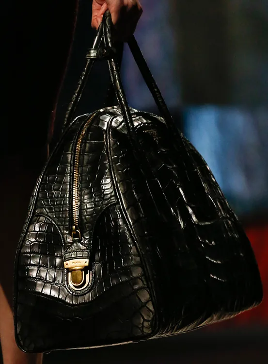Reference image illustrating Prada Fall 2013 Handbags: Minimalist Shapes Meet Rich Textures
