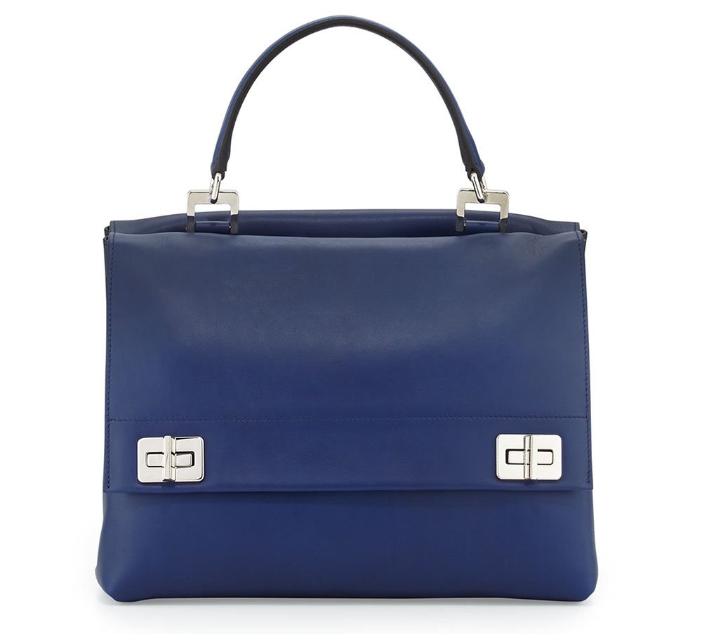 Reference image illustrating Prada Fall 2014 Runway Bags Now Available: Lux Calf Satchels, Chain Shoulder Bags & More