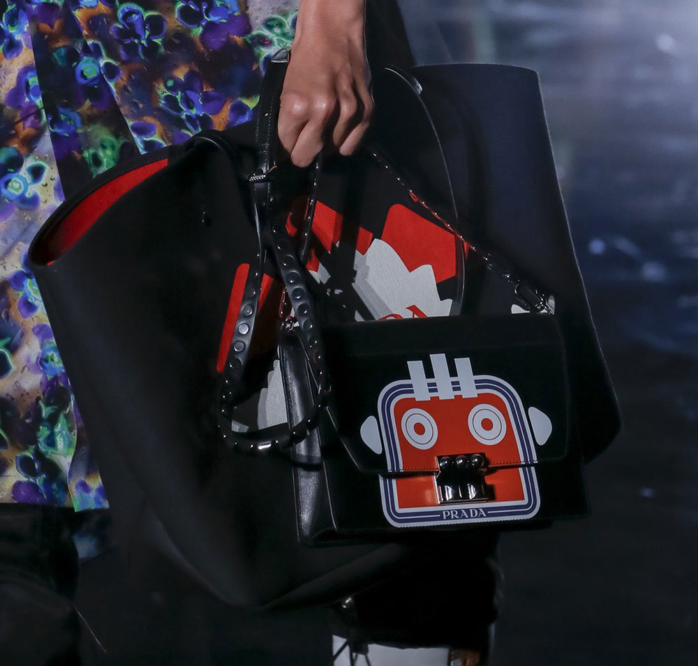 Reference image illustrating Prada Fall 2018 Bags: A Dark, Futuristic Vision of Robots and Nostalgia