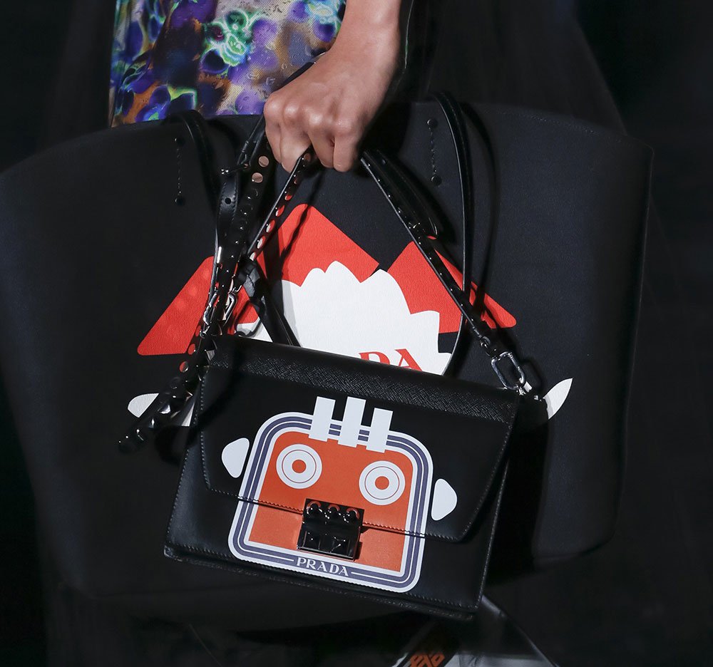 Reference image illustrating Prada Fall 2018 Bags: A Dark, Futuristic Vision of Robots and Nostalgia