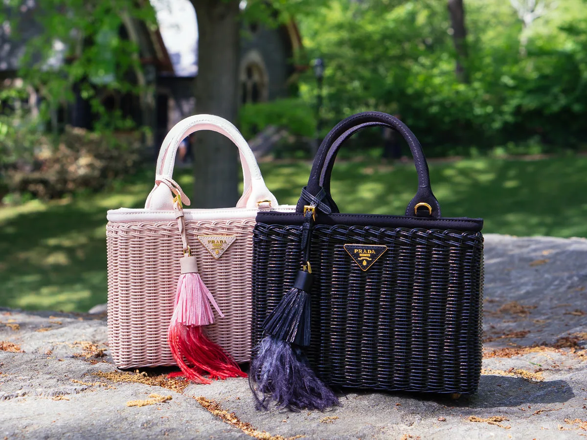 Reference image illustrating Prada Midollino Wicker Tote Review: The Perfect Summer Straw Bag for Every Style