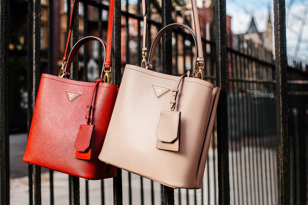 Reference image illustrating Prada Saffiano Double Bucket Bag Review: A Fresh Take on a Classic Silhouette