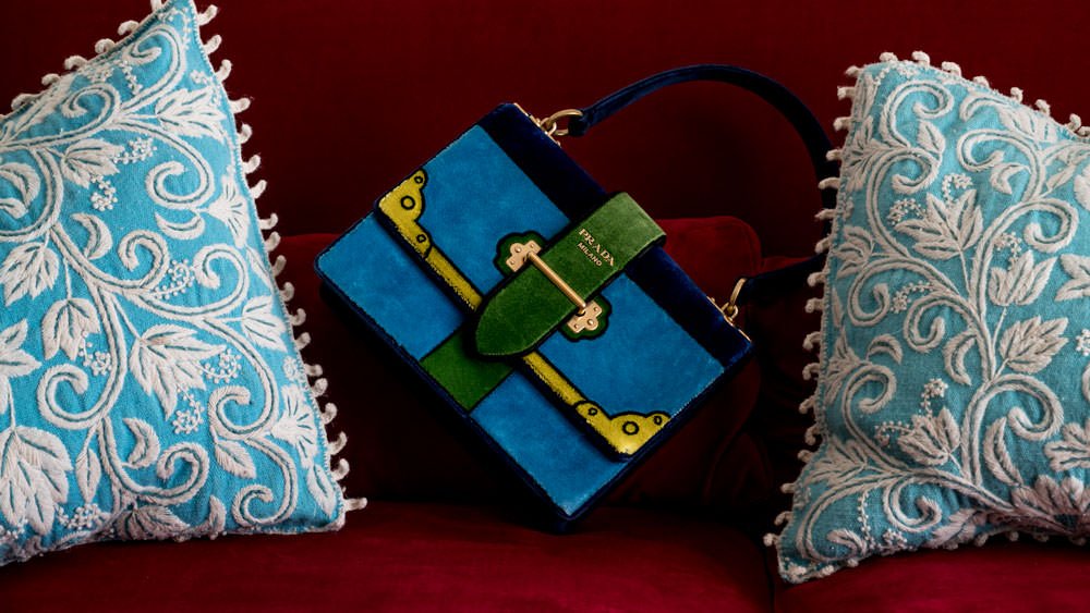 Reference image illustrating Prada Velvet Cahier Bags: A Statement Velvet Collection for the Discerning Collector