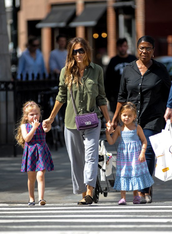 Reference image illustrating Sarah Jessica Parker’s Purple Velvet Chanel Boy Bag: A Fall 2012 Runway Icon Spotted in the West Village