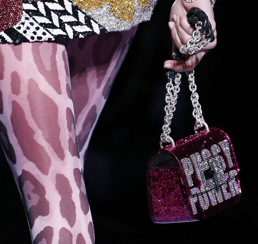Reference image illustrating Tom Ford Goes All In on Animal Print and Rhinestones for His Fall 2018 Runway Bags