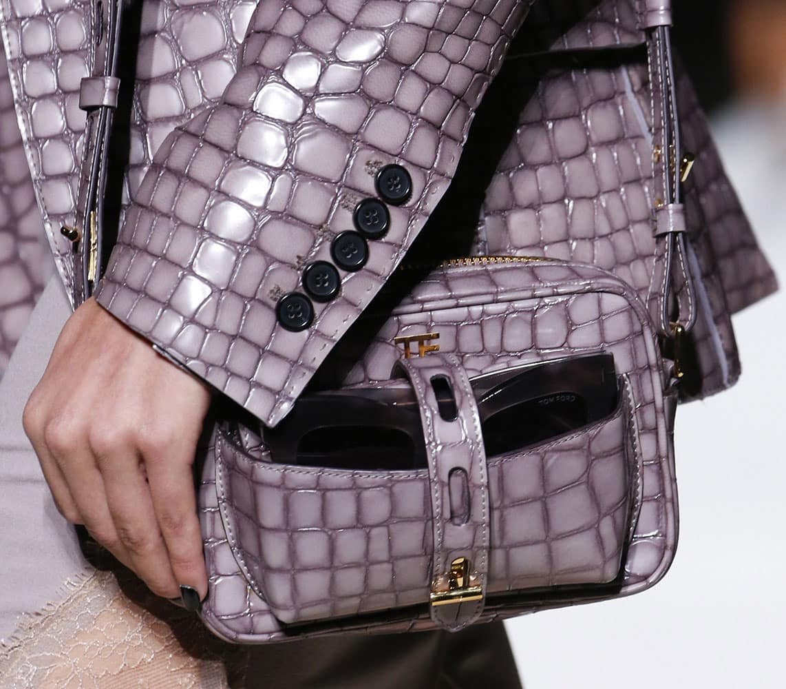 Reference image illustrating Tom Ford Spring 2019 Handbags: Understated Luxury in Supple Leather Totes, Hobos, and Camera Bags