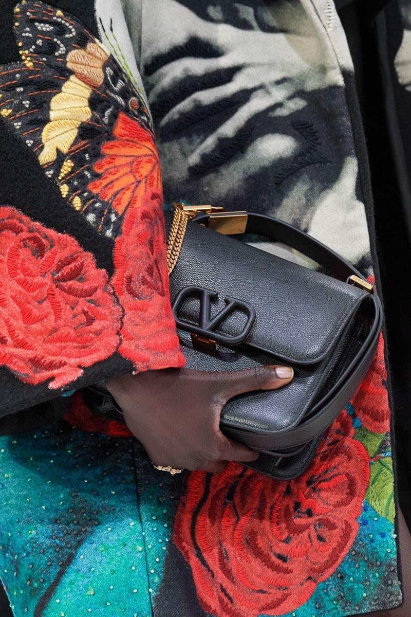 Reference image illustrating Valentino Fall 2019 Handbag Collection: Bold New Logo Bags and a Rockstud Return