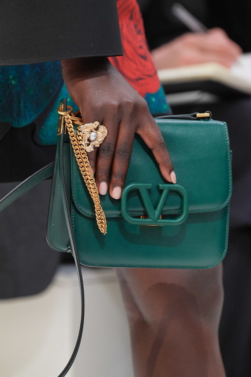 Reference image illustrating Valentino Fall 2019 Handbag Collection: Bold New Logo Bags and a Rockstud Return
