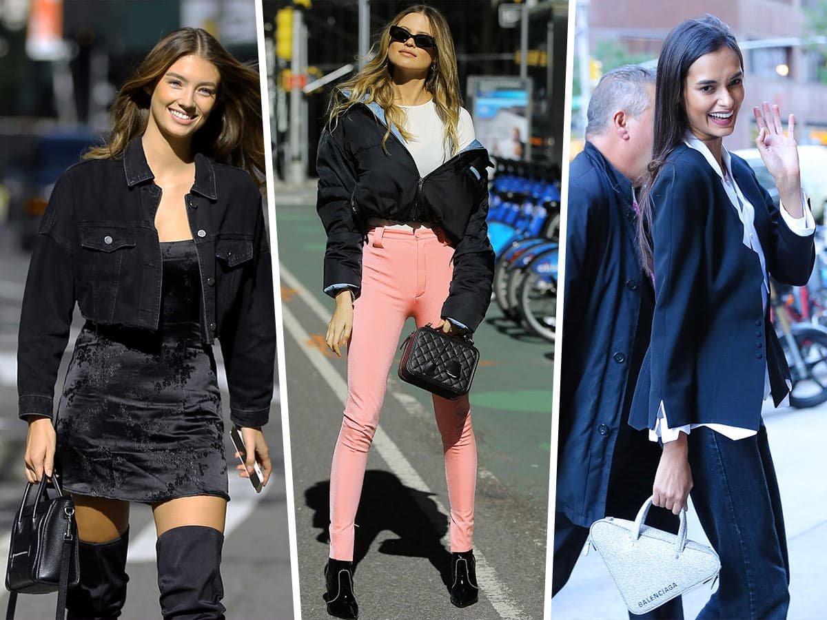 Reference image illustrating Victoria’s Secret Angels Arrive for Fittings with Giuseppe Zanotti, Balenciaga, and Chanel Bags