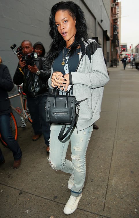 Reference image illustrating Why Rihanna’s Beloved Black Celine Nano Luggage Tote Is a Style Staple
