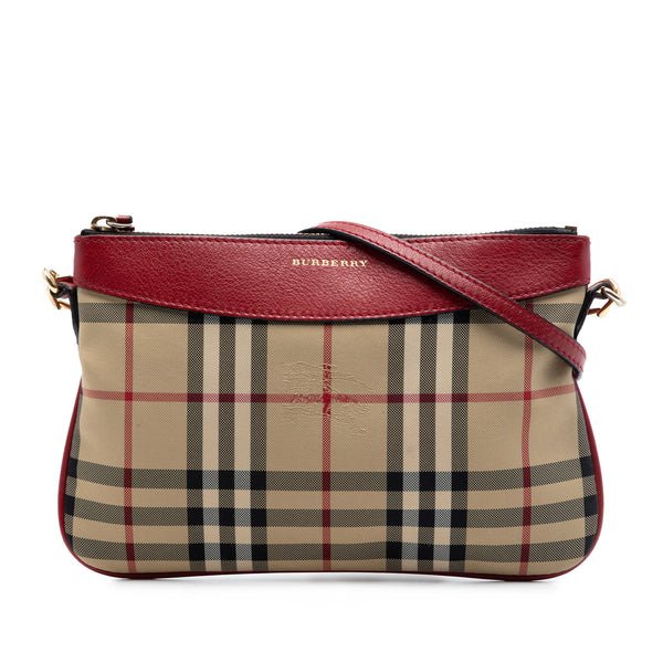 Reference image illustrating Burberry Peyton Crossbody Bag Horseferry Check Canvas: A Timeless Icon of British Luxury