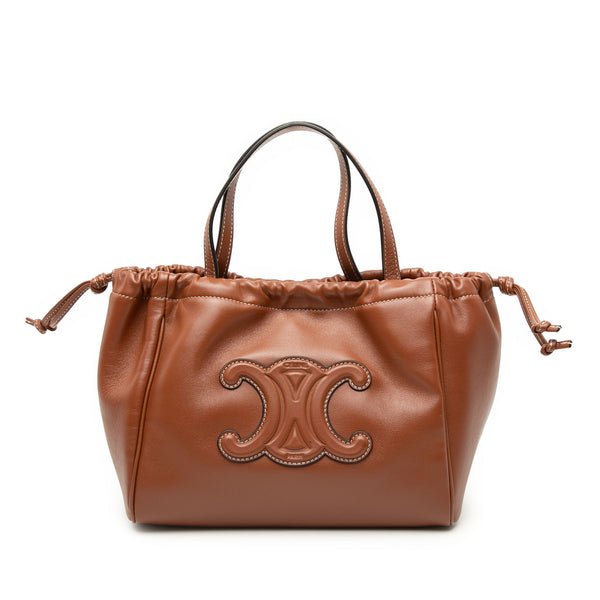 Reference image illustrating Celine Cuir Triomphe Cabas Drawstring Tote: A Modern Icon in Leather Craftsmanship
