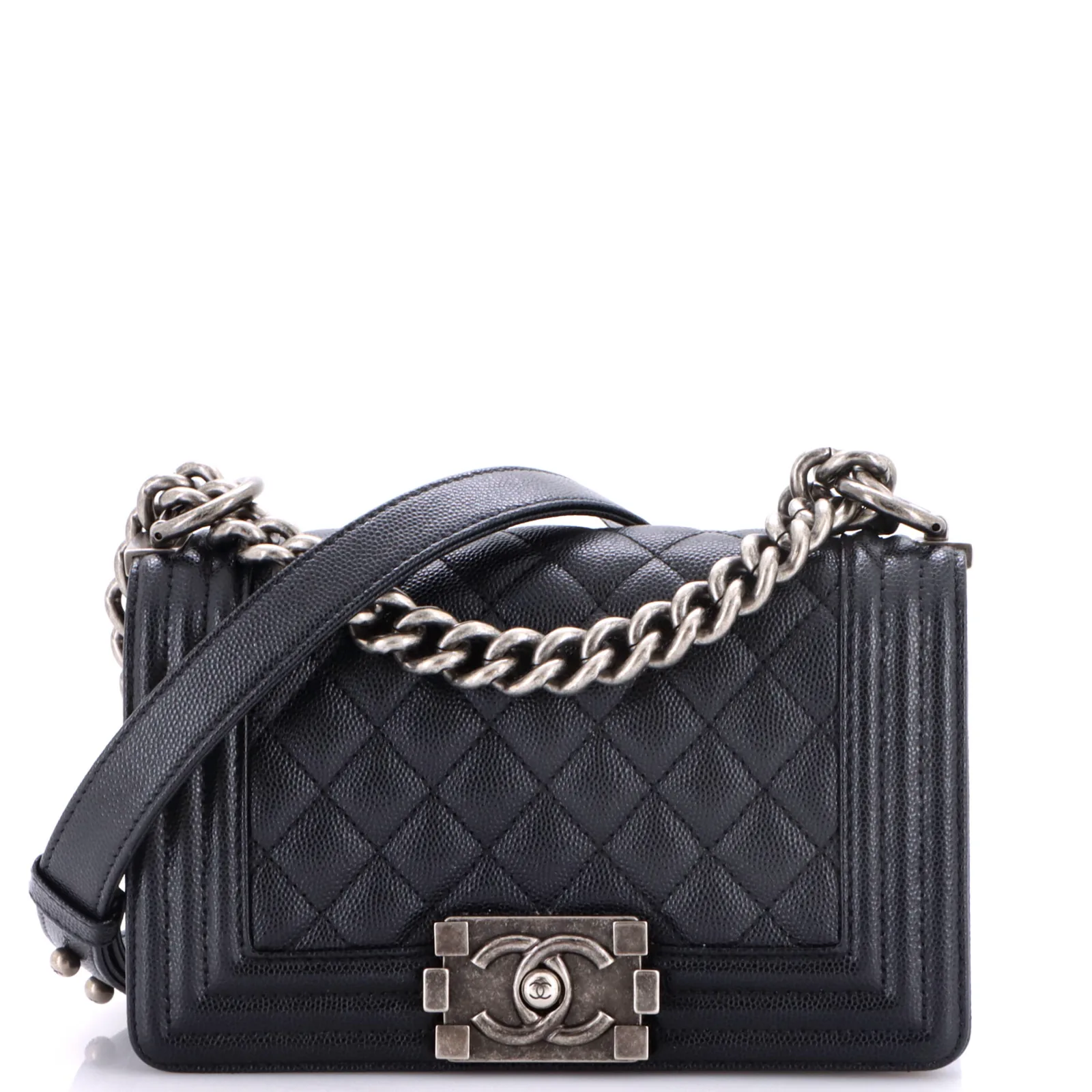 Chanel Boy Flap Bag Quilted Caviar Small: A Detailed Pre-Owned Guide cover image