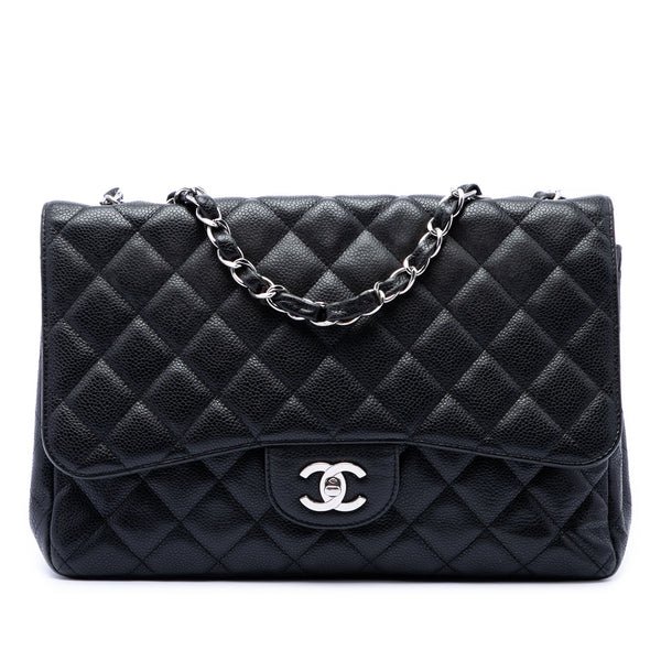 Reference image illustrating Chanel Classic Single Flap Bag Quilted Caviar Jumbo: A Timeless Investment