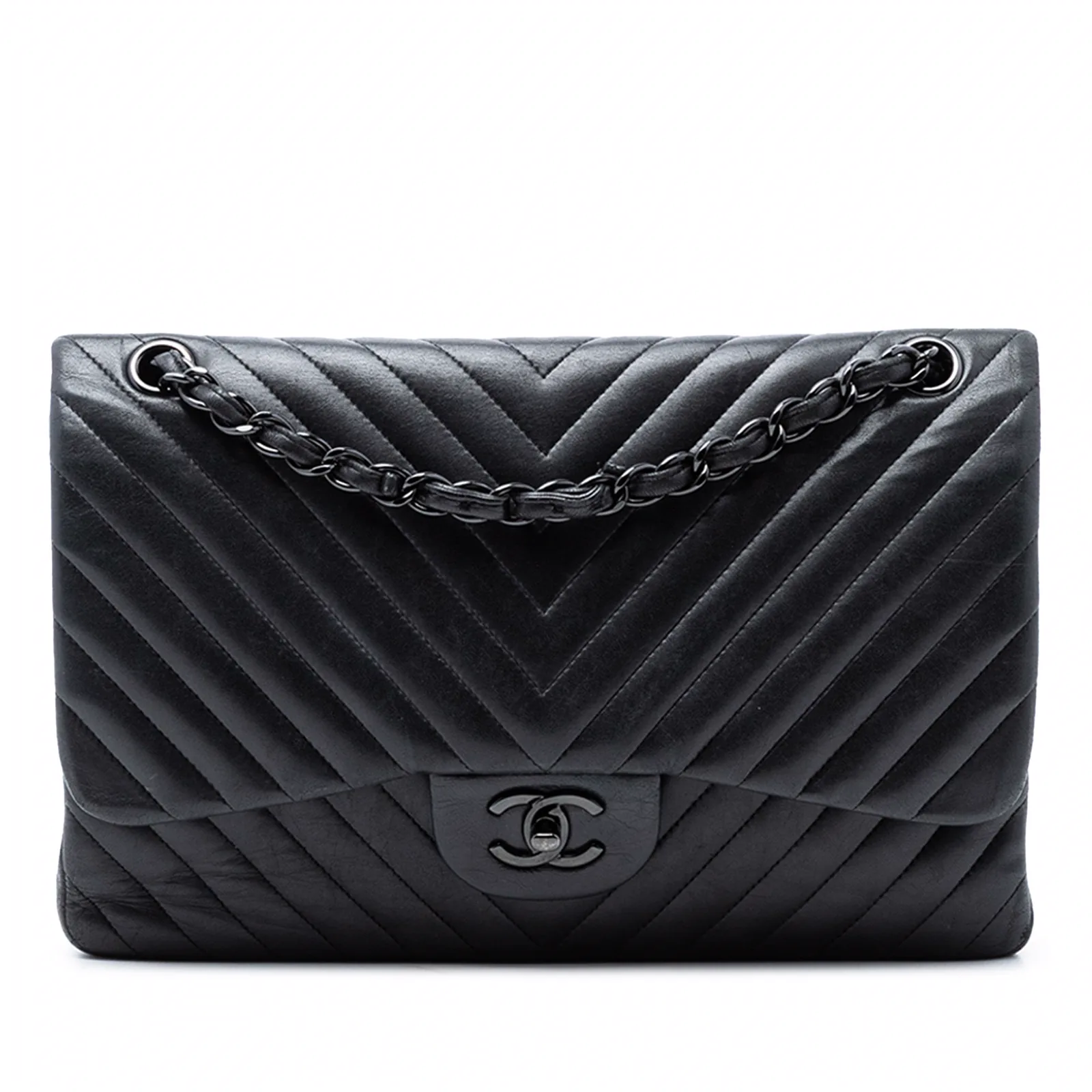 Chanel So Black Classic Double Flap Bag Chevron Lambskin Jumbo: A Collector’s Guide cover image