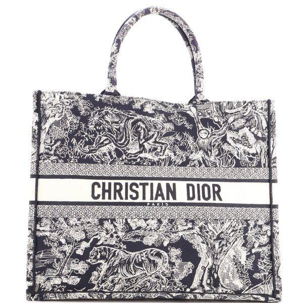 Reference image illustrating Christian Dior Book Tote Embroidered Canvas Large: A Timeless Icon of Luxury Craftsmanship