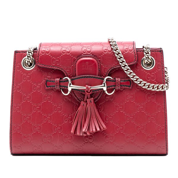 Reference image illustrating Gucci Emily Chain Flap Shoulder Bag Guccissima Leather Small: A Detailed Review