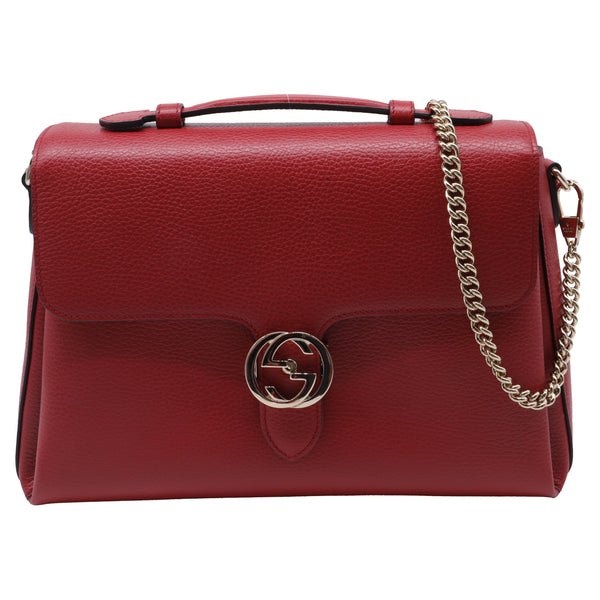 Reference image illustrating Gucci Interlocking Top Handle Bag Leather Medium: A Timeless Icon of Italian Craftsmanship