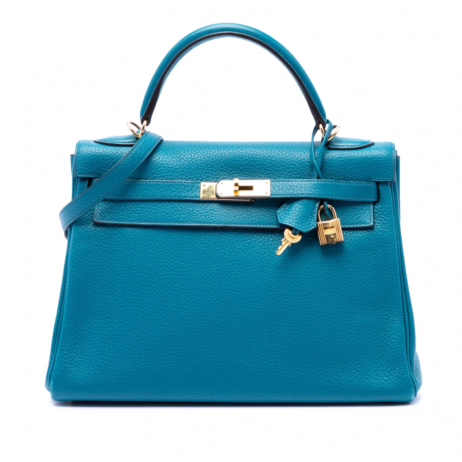 Hermès Kelly Handbag Blue Clemence with Gold Hardware 32: A Timeless Icon thumbnail