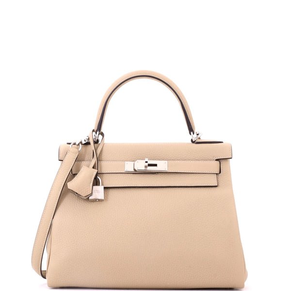 Reference image illustrating Hermès Kelly Handbag Light Clemence with Palladium Hardware 28: A Comprehensive Guide