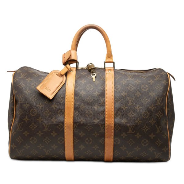 Reference image illustrating Louis Vuitton Keepall Bag Monogram Canvas 45: A Timeless Travel Icon