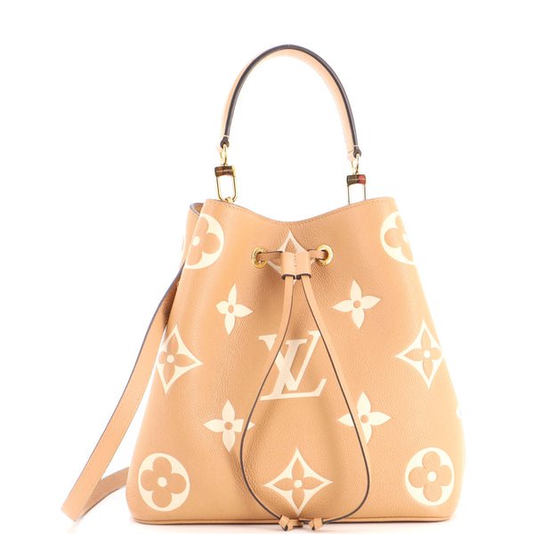 Reference image illustrating Louis Vuitton NeoNoe Handbag Bicolor Monogram Empreinte Giant MM: A Comprehensive Guide