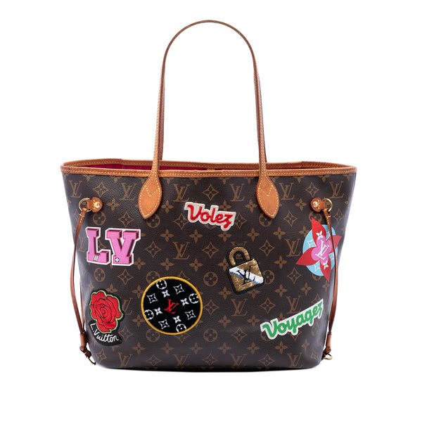 Reference image illustrating Louis Vuitton Neverfull NM Tote Limited Edition Patches Monogram Canvas MM: A Collector’s Icon