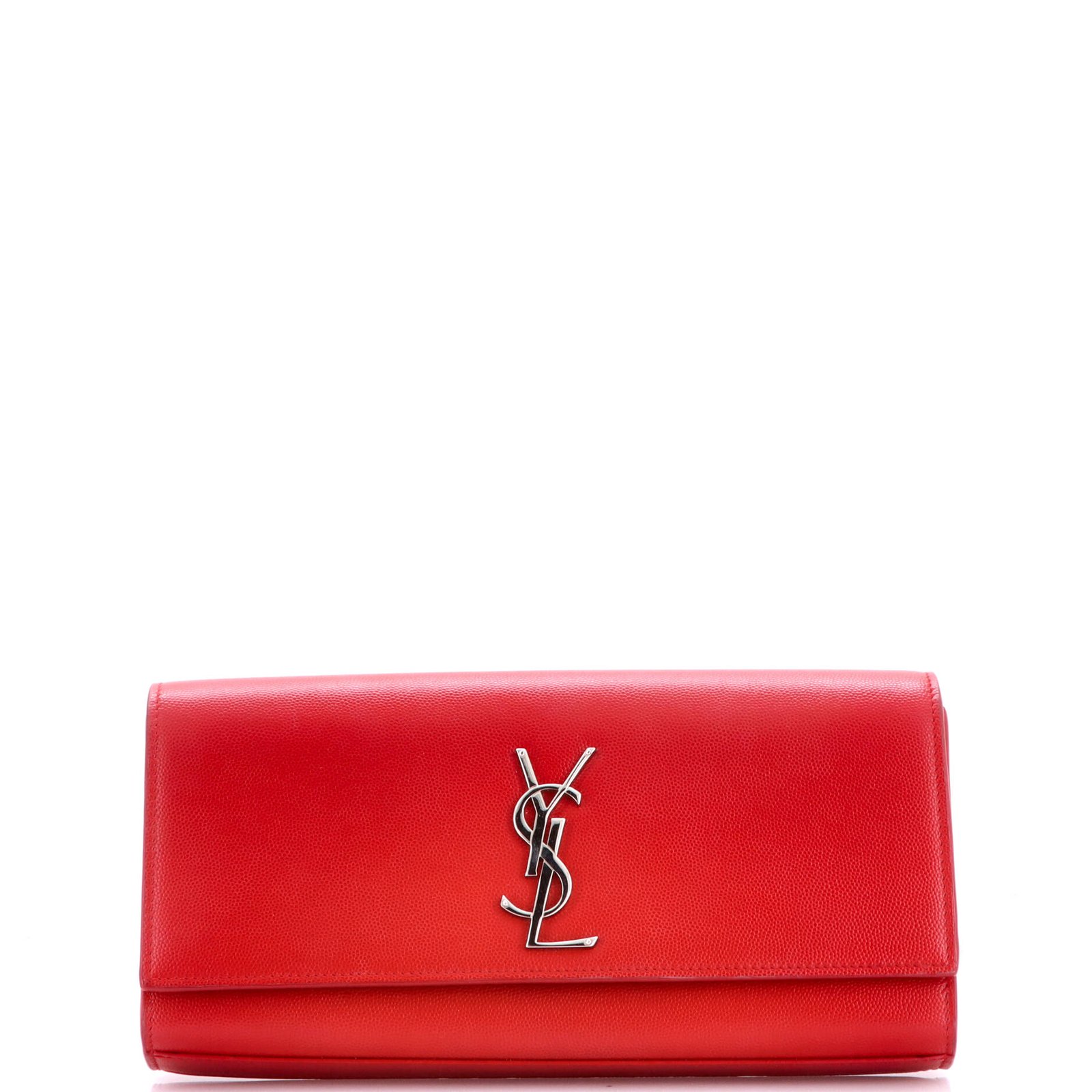 Saint Laurent Classic Monogram Clutch Leather Long: A Timeless Red Statement Piece cover image